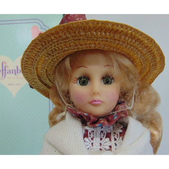 VTG 1989 Effanbee 13" FRENCH COUNTRY MAMA DOLL Dress Straw Hat Scarf Shoes Box - Picture 2 of 5